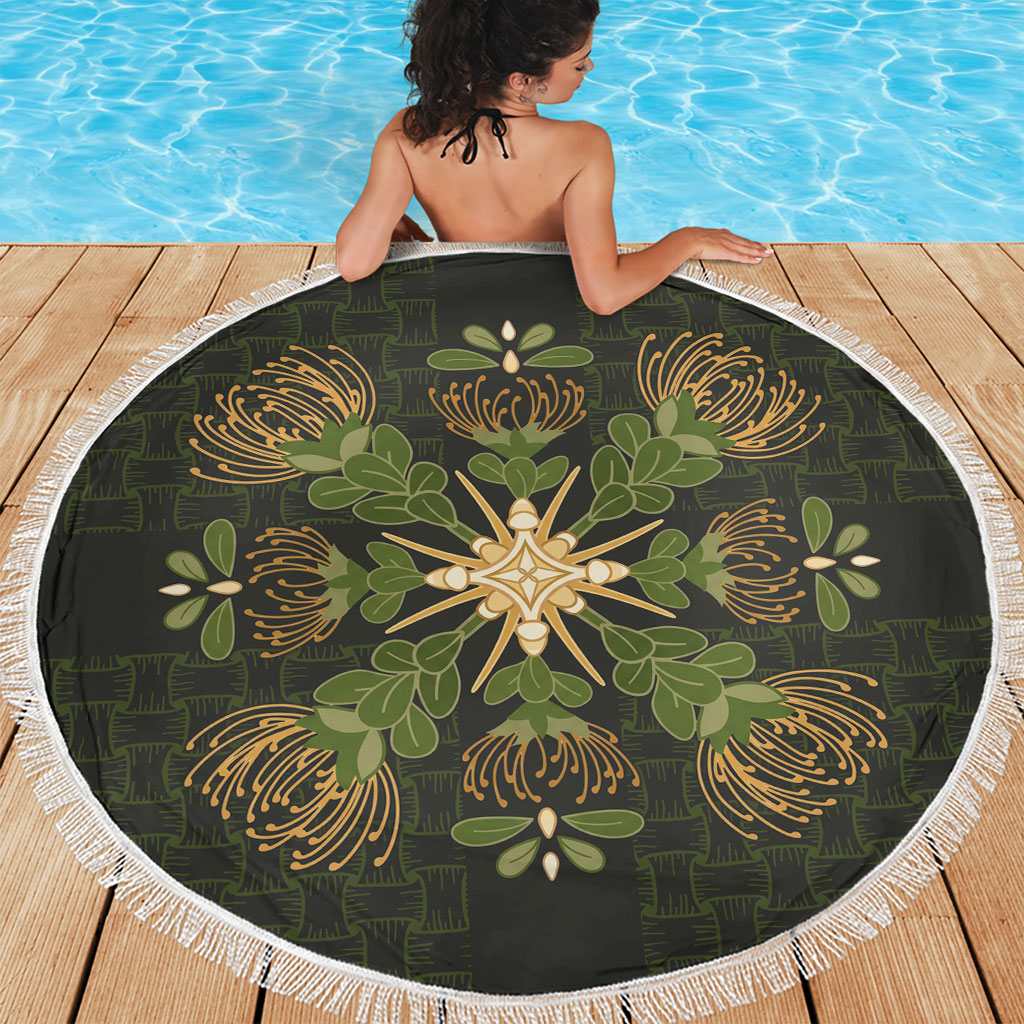 Hawaii Ohia Lehua Squares Beach Blanket Hawaiian Quilt Inspired Floral Pattern