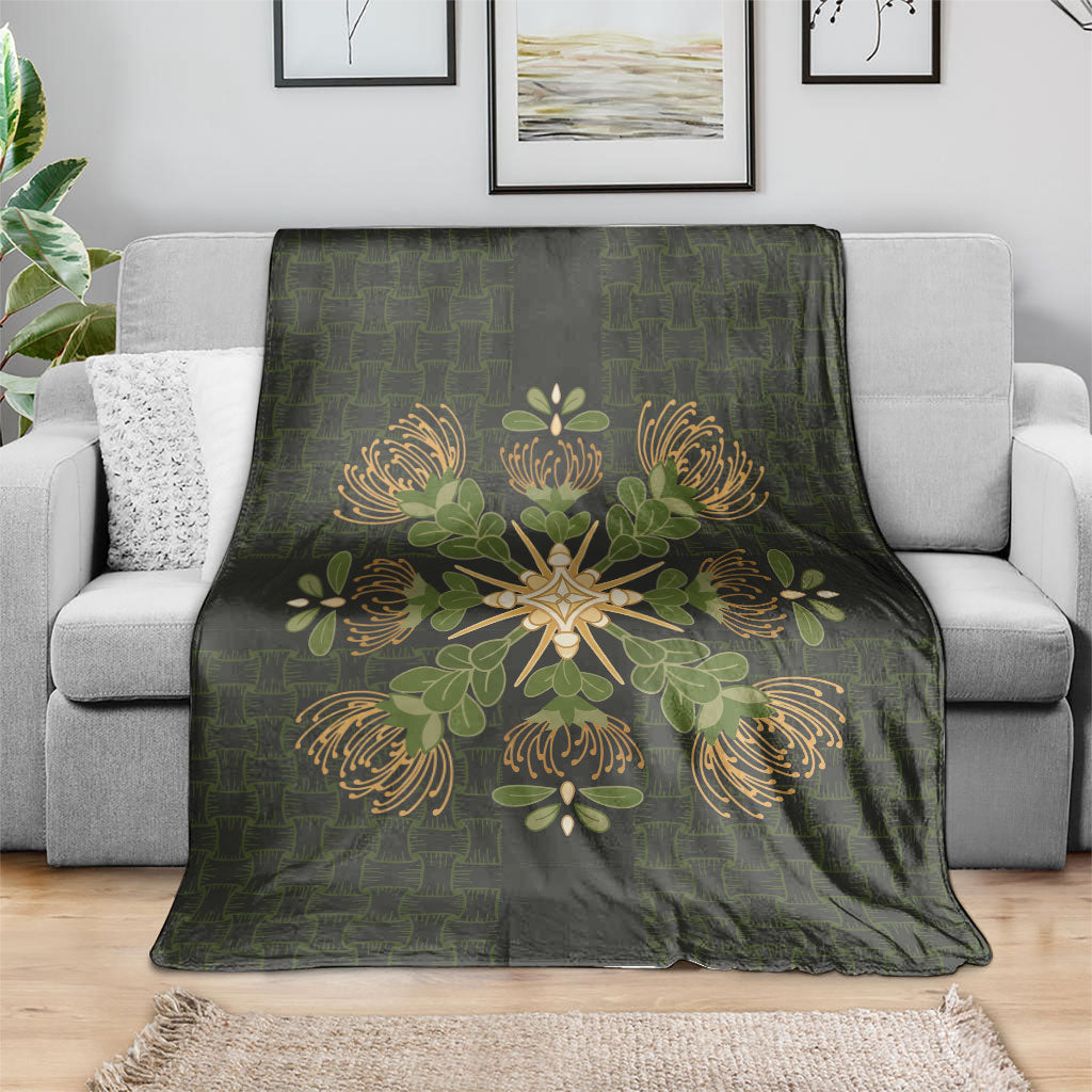 Hawaii Ohia Lehua Squares Blanket Hawaiian Quilt Inspired Floral Pattern