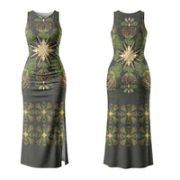 Hawaii Ohia Lehua Squares Couples Matching Tank Maxi Dress and Hawaiian Shirt Hawaiian Quilt Inspired Floral Pattern LT9 - Polynesian Pride