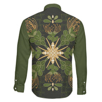 Hawaii Ohia Lehua Squares Family Matching Off The Shoulder Long Sleeve Dress and Hawaiian Shirt Hawaiian Quilt Inspired Floral Pattern LT9 - Polynesian Pride