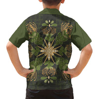 Hawaii Ohia Lehua Squares Family Matching Tank Maxi Dress and Hawaiian Shirt Hawaiian Quilt Inspired Floral Pattern LT9 - Polynesian Pride
