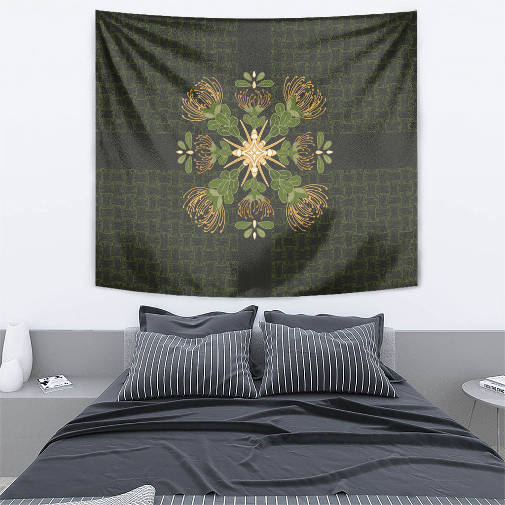 Hawaii Ohia Lehua Squares Tapestry Hawaiian Quilt Inspired Floral Pattern