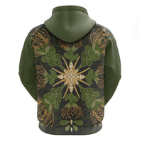 Hawaii Ohia Lehua Squares Zip Hoodie Hawaiian Quilt Inspired Floral Pattern
