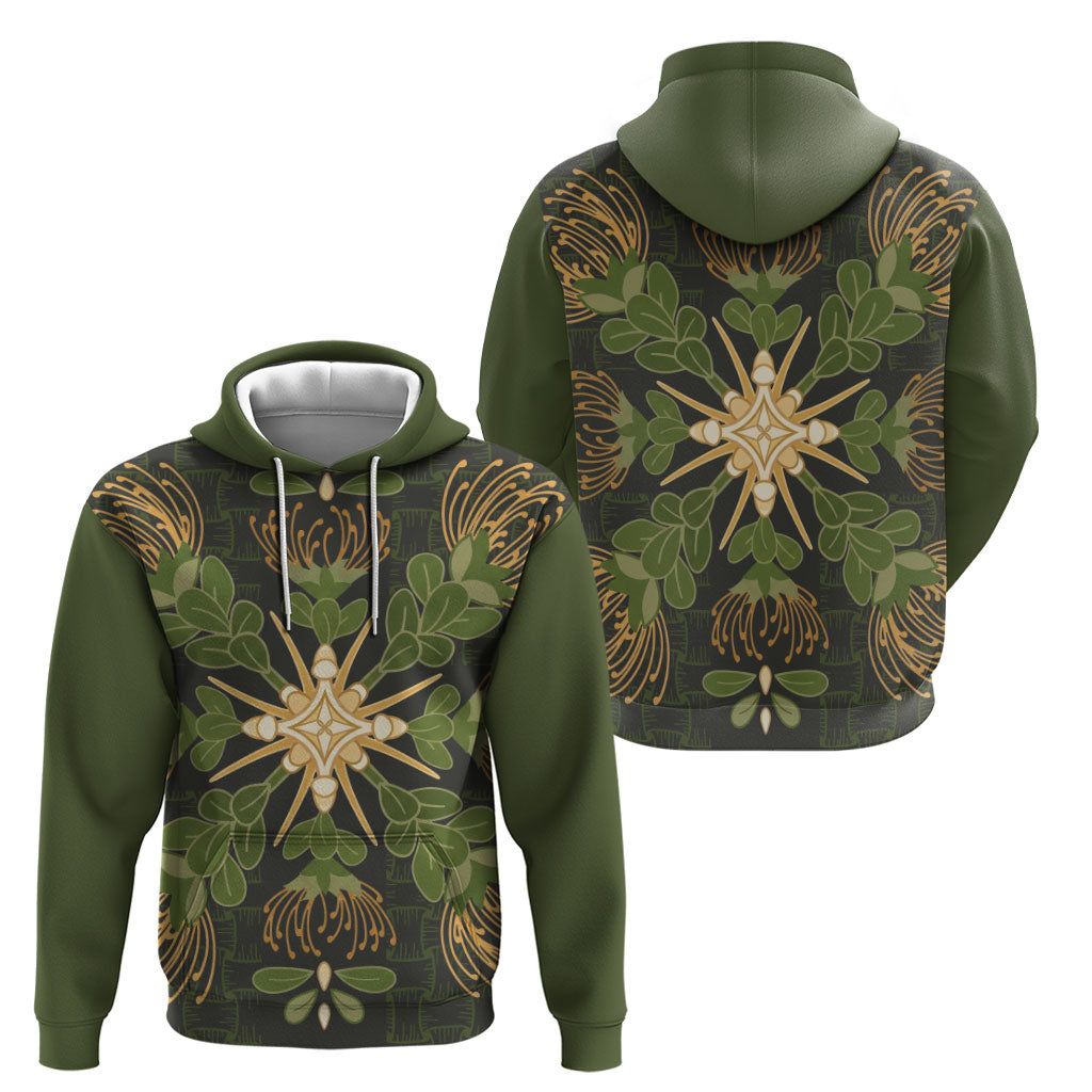 Hawaii Ohia Lehua Squares Zip Hoodie Hawaiian Quilt Inspired Floral Pattern
