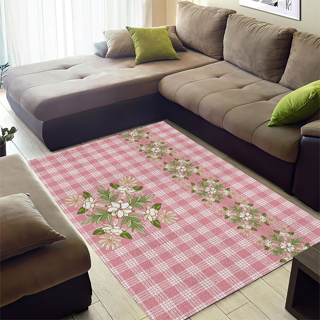 Akala Hamele Hawai'i Palaka Squares Maile Leaf Area Rug Flowers Hawaiian Quilt Patterns