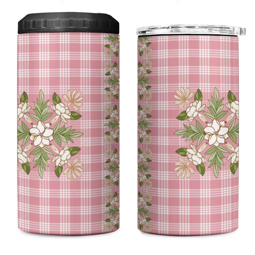Akala Hamele Hawai'i Palaka Squares Maile Leaf 4 in 1 Can Cooler Tumbler Flowers Hawaiian Quilt Patterns