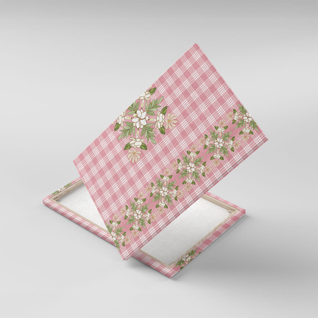 Akala Hamele Hawai'i Palaka Squares Maile Leaf Canvas Wall Art Flowers Hawaiian Quilt Patterns