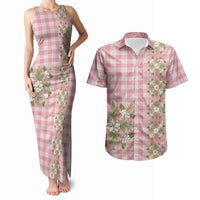 Akala Hamele Hawai'i Palaka Squares Maile Leaf Couples Matching Tank Maxi Dress and Hawaiian Shirt Flowers Hawaiian Quilt Patterns