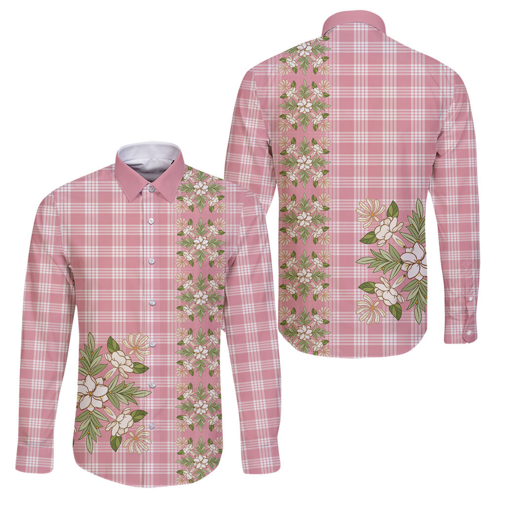 Akala Hamele Hawai'i Palaka Squares Maile Leaf Family Matching Off The Shoulder Long Sleeve Dress and Hawaiian Shirt Flowers Hawaiian Quilt Patterns