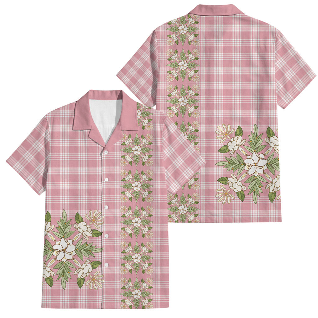 Akala Hamele Hawai'i Palaka Squares Maile Leaf Family Matching Off Shoulder Maxi Dress and Hawaiian Shirt Flowers Hawaiian Quilt Patterns