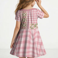 Akala Hamele Hawai'i Palaka Squares Maile Leaf Kid Short Sleeve Dress Flowers Hawaiian Quilt Patterns