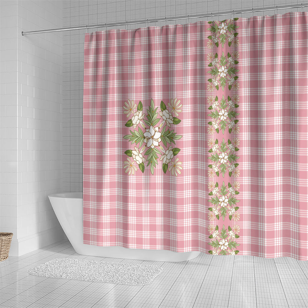 Akala Hamele Hawai'i Palaka Squares Maile Leaf Shower Curtain Flowers Hawaiian Quilt Patterns