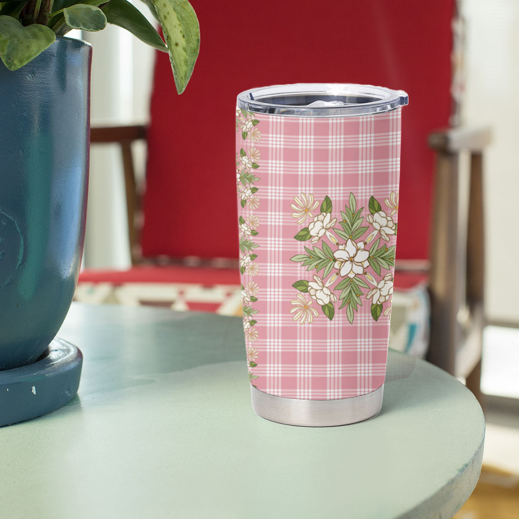 Akala Hamele Hawai'i Palaka Squares Maile Leaf Tumbler Cup Flowers Hawaiian Quilt Patterns