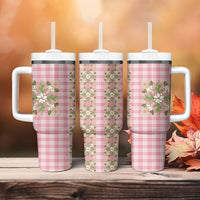 Akala Hamele Hawai'i Palaka Squares Maile Leaf Tumbler With Handle Flowers Hawaiian Quilt Patterns