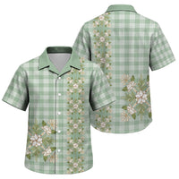 Liko Kukui Hawai'i Palaka Squares Maile Leaf Family Matching Long Sleeve Bodycon Dress and Hawaiian Shirt Flowers Hawaiian Quilt Patterns