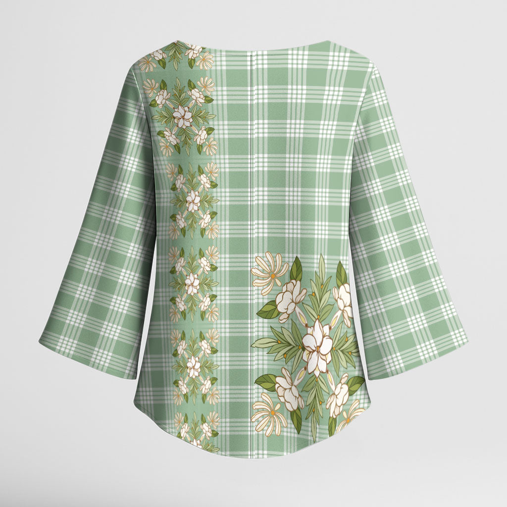 Liko Kukui Hawai'i Palaka Squares Maile Leaf Kimono Sleeve Blouse Flowers Hawaiian Quilt Patterns