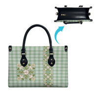 Liko Kukui Hawai'i Palaka Squares Maile Leaf Leather Bag Flowers Hawaiian Quilt Patterns