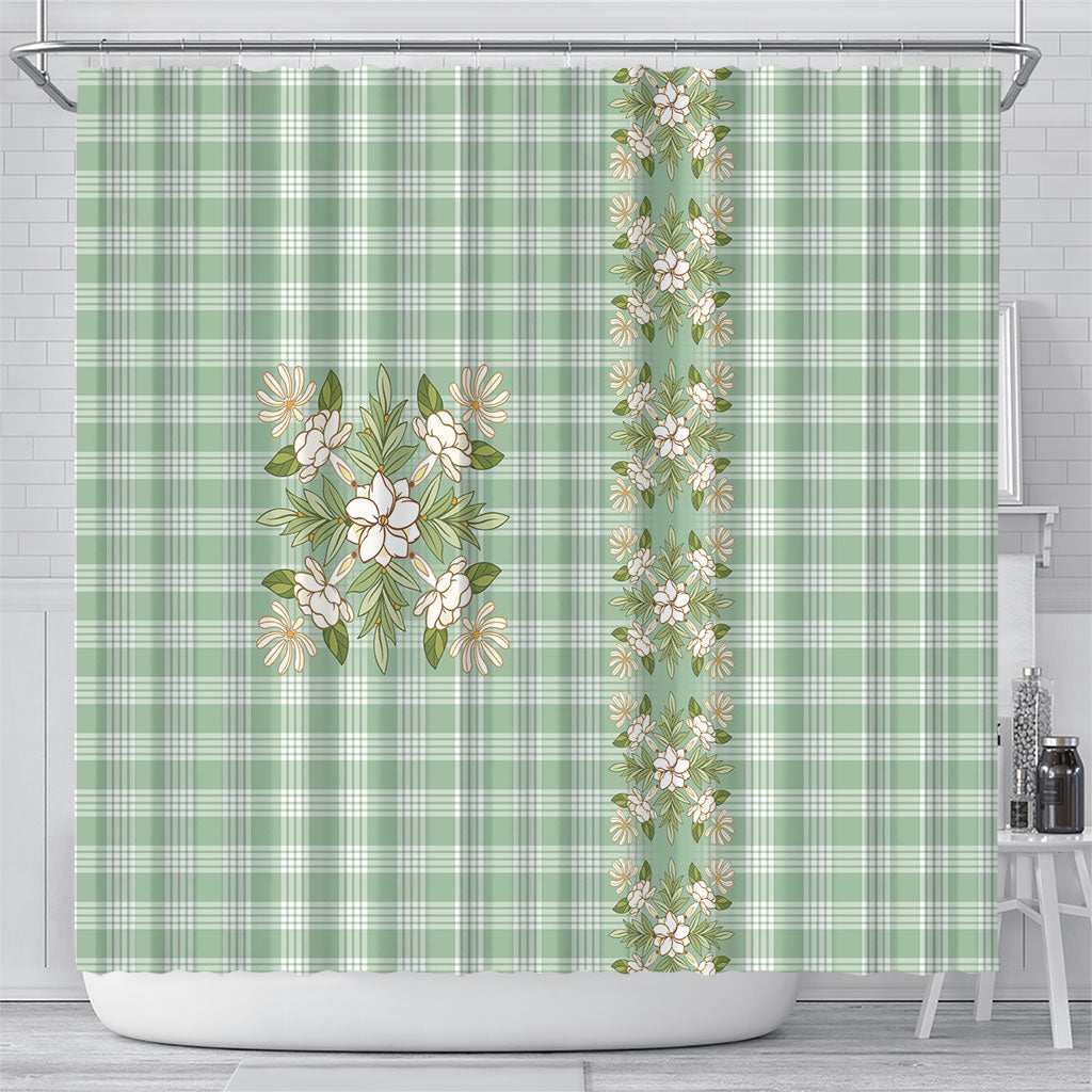 Liko Kukui Hawai'i Palaka Squares Maile Leaf Shower Curtain Flowers Hawaiian Quilt Patterns