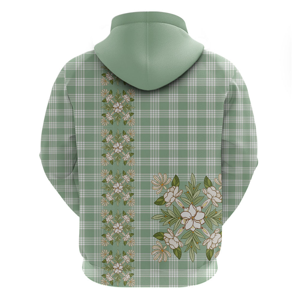 Liko Kukui Hawai'i Palaka Squares Maile Leaf Zip Hoodie Flowers Hawaiian Quilt Patterns