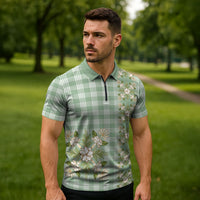 Liko Kukui Hawai'i Palaka Squares Maile Leaf Zipper Polo Shirt Flowers Hawaiian Quilt Patterns