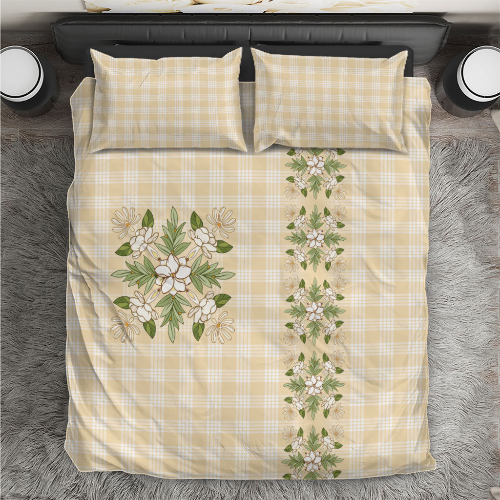 Melemele Ahiahia Hawai'i Palaka Squares Maile Leaf Bedding Set Flowers Hawaiian Quilt Patterns