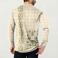 Melemele Ahiahia Hawai'i Palaka Squares Maile Leaf Button Sweatshirt Flowers Hawaiian Quilt Patterns
