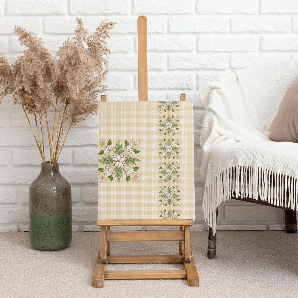 Melemele Ahiahia Hawai'i Palaka Squares Maile Leaf Canvas Wall Art Flowers Hawaiian Quilt Patterns