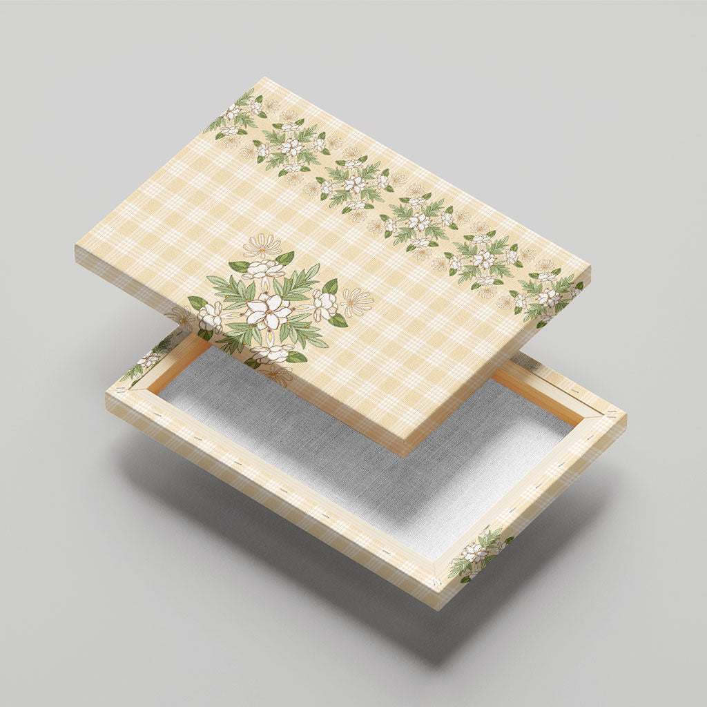 Melemele Ahiahia Hawai'i Palaka Squares Maile Leaf Canvas Wall Art Flowers Hawaiian Quilt Patterns