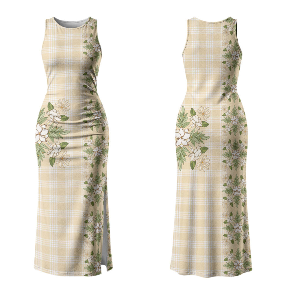 Melemele Ahiahia Hawai'i Palaka Squares Maile Leaf Couples Matching Tank Maxi Dress and Hawaiian Shirt Flowers Hawaiian Quilt Patterns