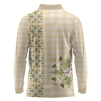 Melemele Ahiahia Hawai'i Palaka Squares Maile Leaf Long Sleeve Polo Shirt Flowers Hawaiian Quilt Patterns