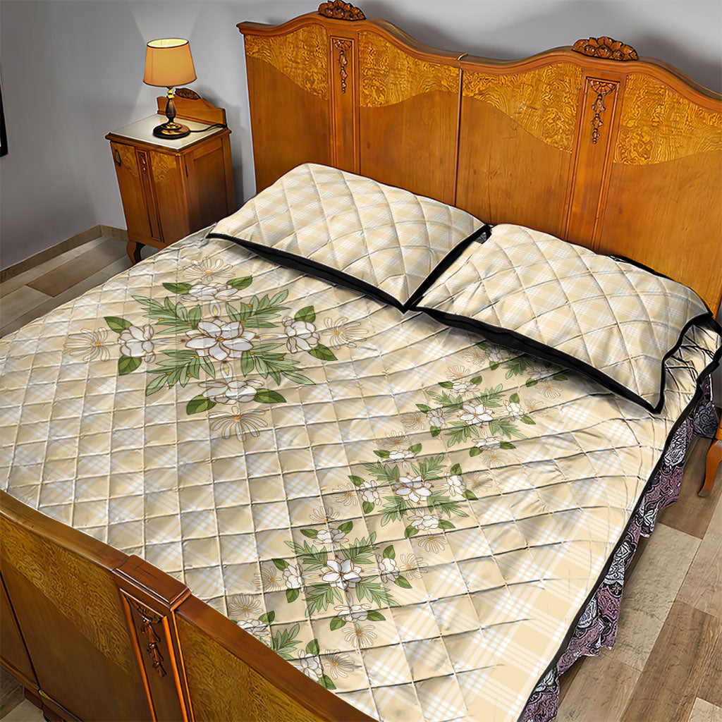 Melemele Ahiahia Hawai'i Palaka Squares Maile Leaf Quilt Bed Set Flowers Hawaiian Quilt Patterns