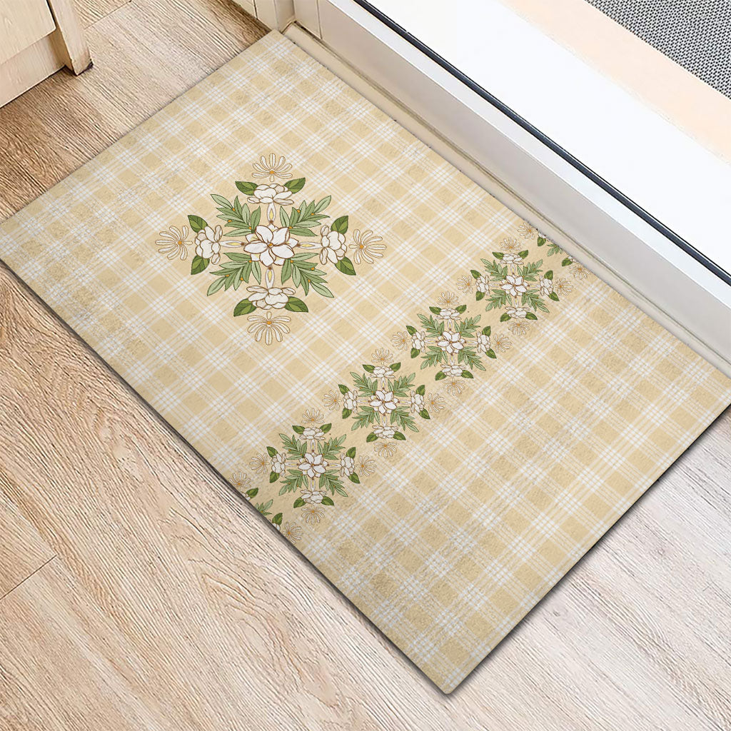Melemele Ahiahia Hawai'i Palaka Squares Maile Leaf Rubber Doormat Flowers Hawaiian Quilt Patterns