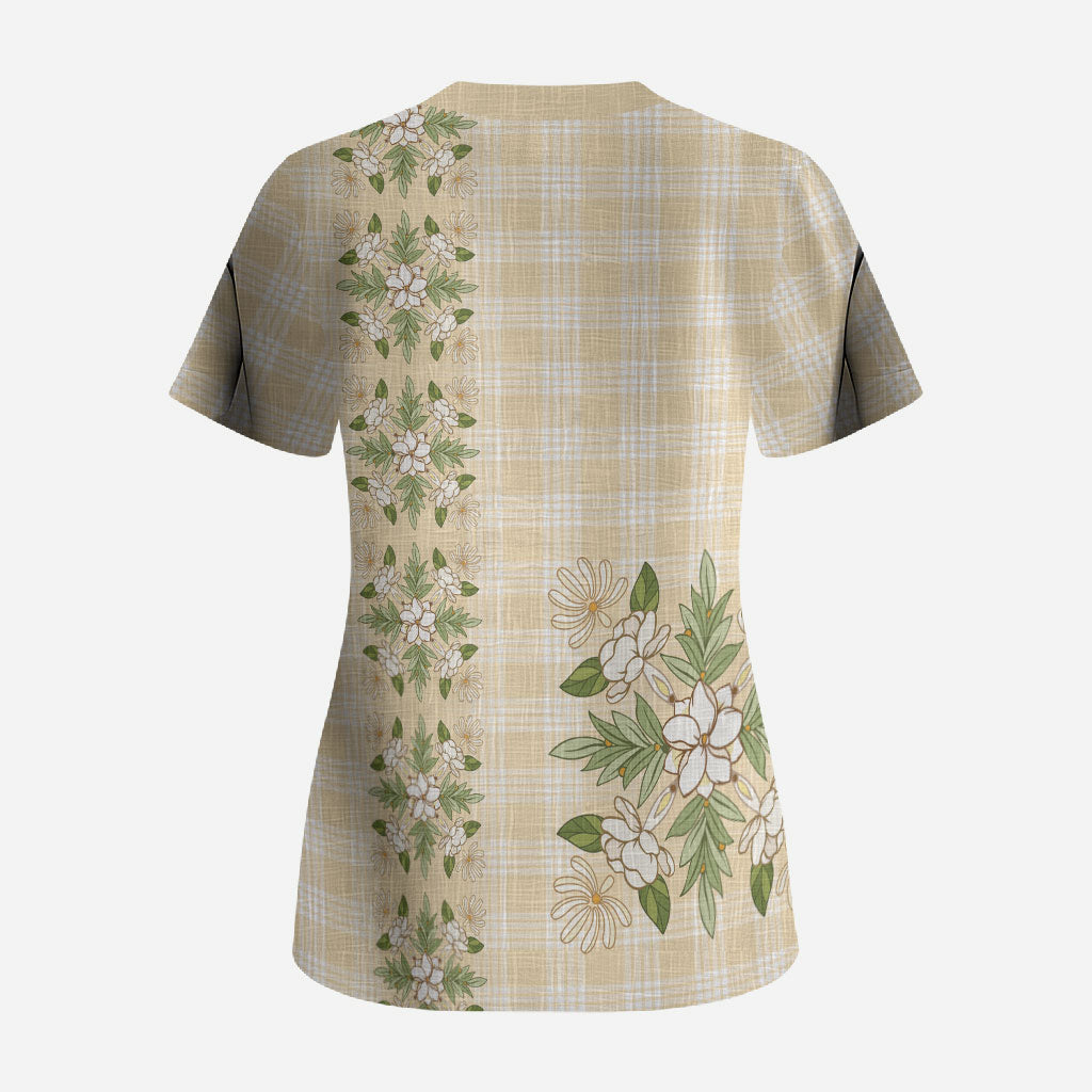 Melemele Ahiahia Hawai'i Palaka Squares Maile Leaf Scrub Top Flowers Hawaiian Quilt Patterns