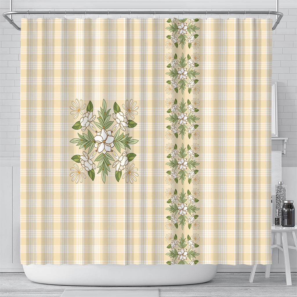Melemele Ahiahia Hawai'i Palaka Squares Maile Leaf Shower Curtain Flowers Hawaiian Quilt Patterns