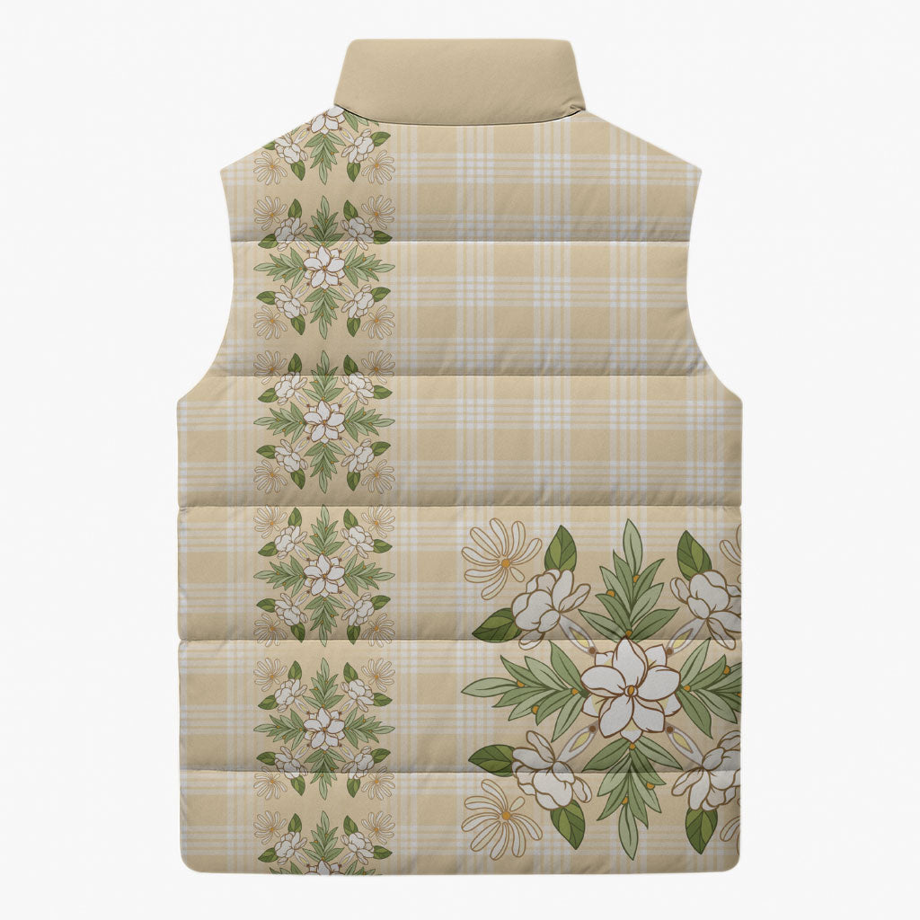 Melemele Ahiahia Hawai'i Palaka Squares Maile Leaf Sleeveless Puffer Jacket Flowers Hawaiian Quilt Patterns