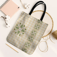Melemele Ahiahia Hawai'i Palaka Squares Maile Leaf Tote Bag Flowers Hawaiian Quilt Patterns
