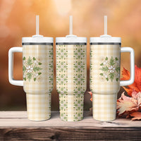 Melemele Ahiahia Hawai'i Palaka Squares Maile Leaf Tumbler With Handle Flowers Hawaiian Quilt Patterns