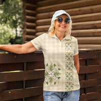 Melemele Ahiahia Hawai'i Palaka Squares Maile Leaf Women Polo Shirt Flowers Hawaiian Quilt Patterns