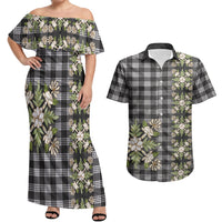 Pauli Hawai'i Palaka Squares Maile Leaf Couples Matching Off Shoulder Maxi Dress and Hawaiian Shirt Flowers Hawaiian Quilt Patterns