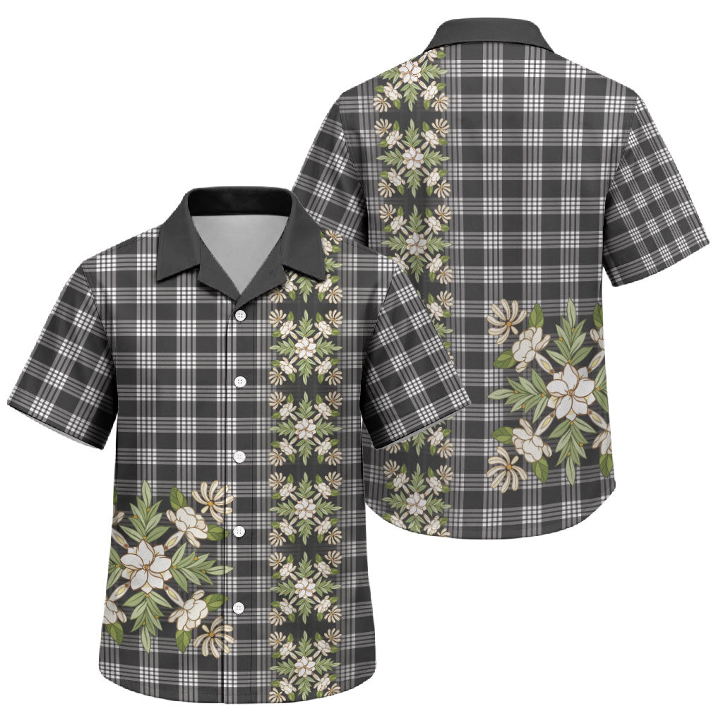 Pauli Hawai'i Palaka Squares Maile Leaf Family Matching Off Shoulder Maxi Dress and Hawaiian Shirt Flowers Hawaiian Quilt Patterns