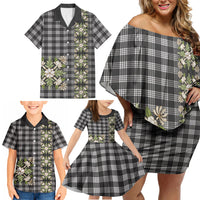 Pauli Hawai'i Palaka Squares Maile Leaf Family Matching Off Shoulder Short Dress and Hawaiian Shirt Flowers Hawaiian Quilt Patterns