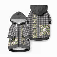 Pauli Hawai'i Palaka Squares Maile Leaf Pet Hoodie Flowers Hawaiian Quilt Patterns LT9 Zip-up Soft Black - Polynesian Pride