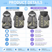 Pauli Hawai'i Palaka Squares Maile Leaf Pet Hoodie Flowers Hawaiian Quilt Patterns LT9 - Polynesian Pride