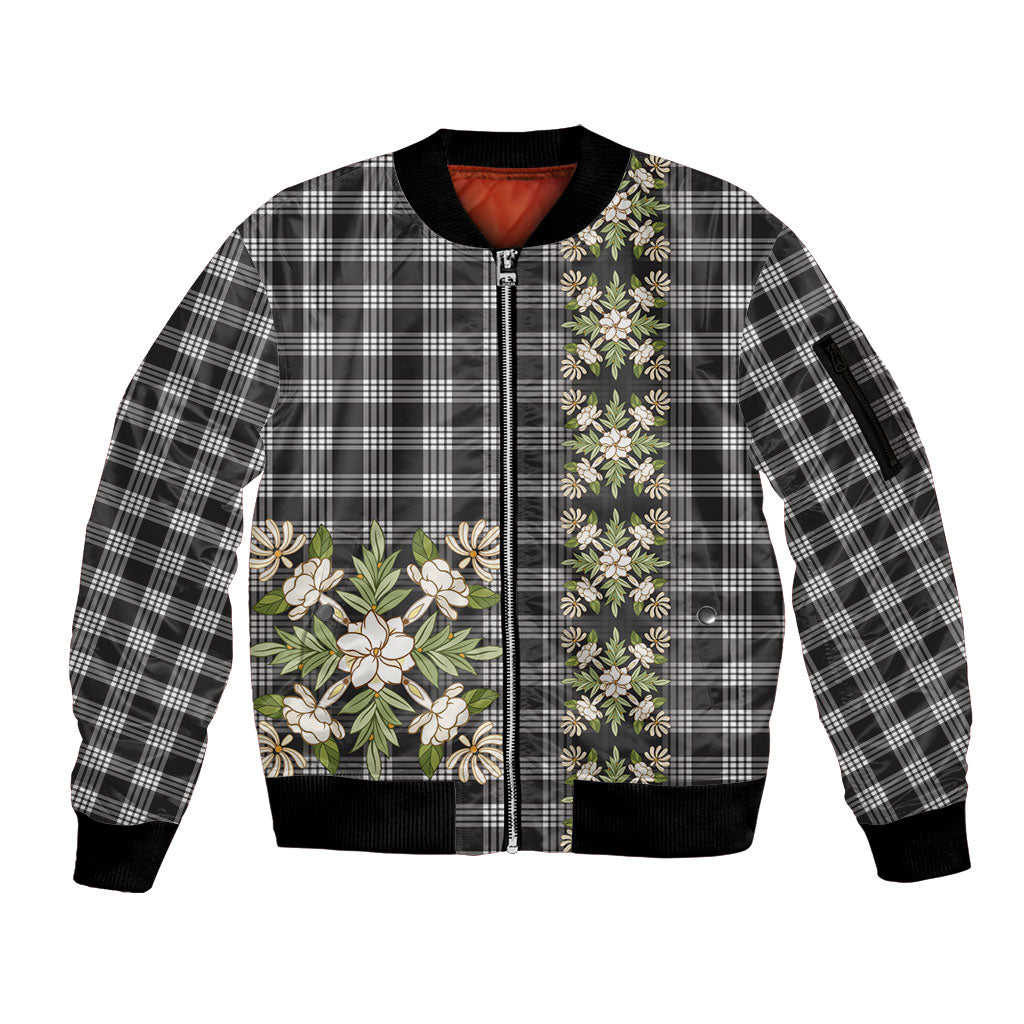 Pauli Hawai'i Palaka Squares Maile Leaf Sleeve Zip Bomber Jacket Flowers Hawaiian Quilt Patterns