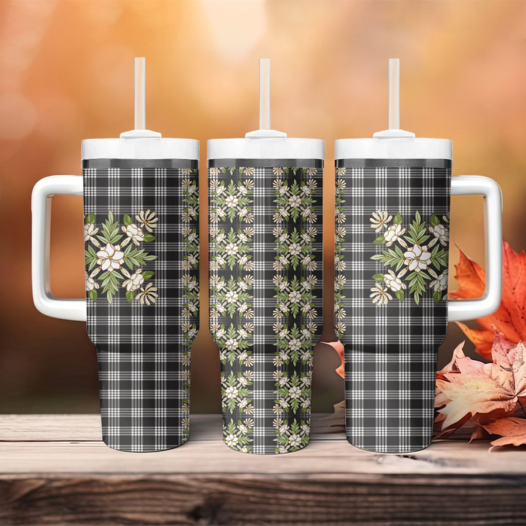 Pauli Hawai'i Palaka Squares Maile Leaf Tumbler With Handle Flowers Hawaiian Quilt Patterns