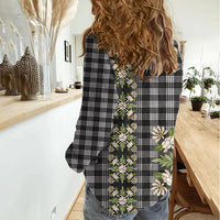 Pauli Hawai'i Palaka Squares Maile Leaf Women Casual Shirt Flowers Hawaiian Quilt Patterns