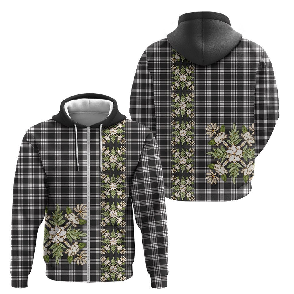 Pauli Hawai'i Palaka Squares Maile Leaf Zip Hoodie Flowers Hawaiian Quilt Patterns