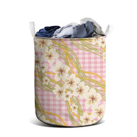Akala Hamele Palaka Plumeria Laundry Basket Puakenikeni and Maile Lei