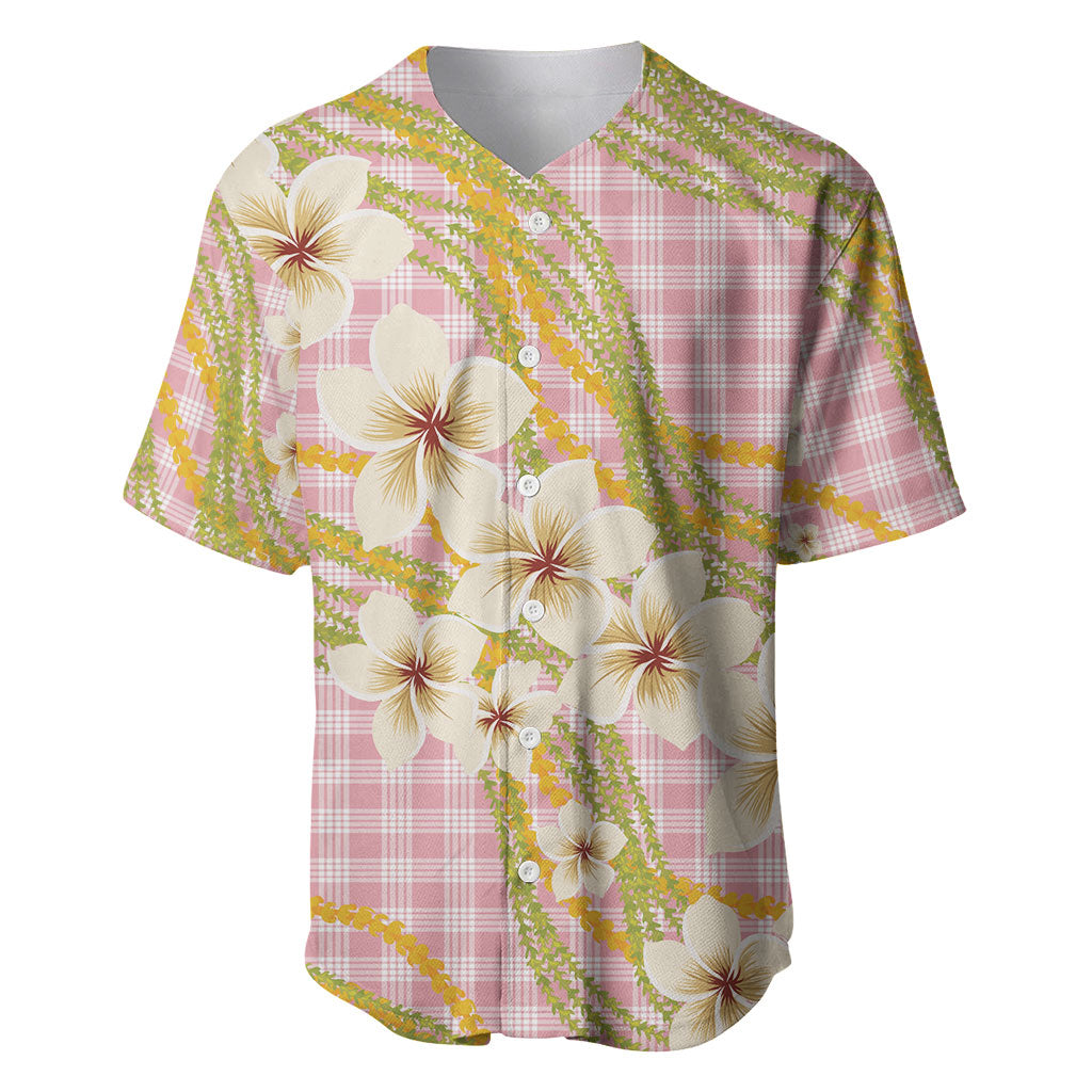 Akala Hamele Palaka Plumeria Baseball Jersey Puakenikeni and Maile Lei