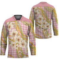 Akala Hamele Palaka Plumeria Hockey Jersey Puakenikeni and Maile Lei